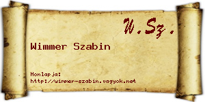 Wimmer Szabin névjegykártya